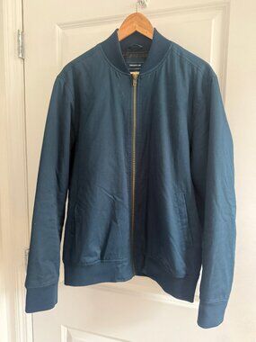 Gilded Age Compass Cotton Bomber in Peacock Blue